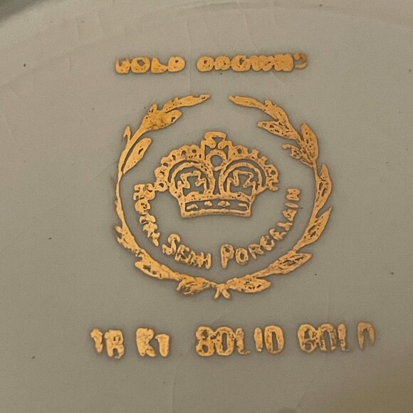 Vintage ALFRED MEAKIN Gold Crown Semi-porcelain serving bowl 18K Gold - Picture 11 of 11